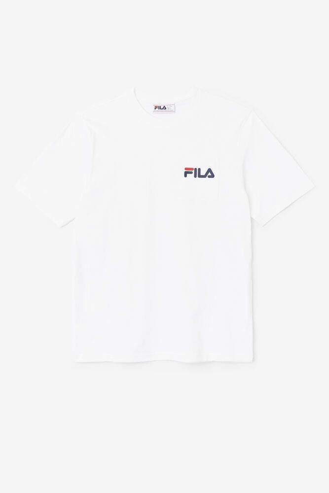 Fila T-Shirt Mens White Curtis Pocket - Ireland 50148-QIWY